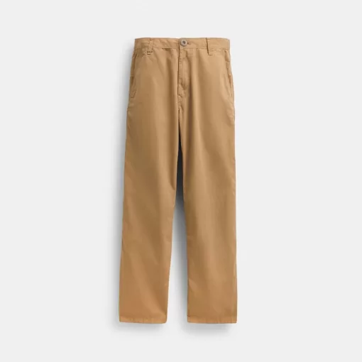 Coach Regenerative Cotton Trousers Bottoms Men Khaki