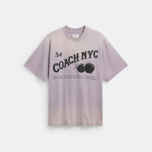 Coach Signature Apple T Shirt Tops Mens Purple