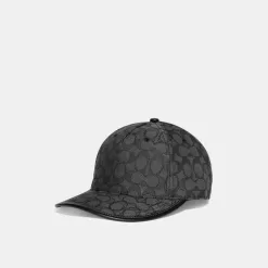 Coach Signature Jacquard Baseball Hat Hats Mens Gray