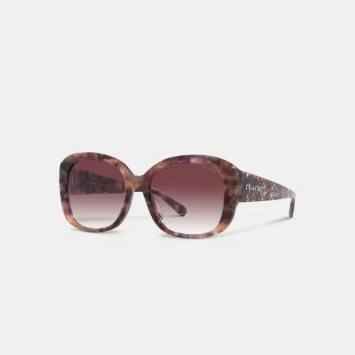 Coach Signature Oversized Square Sunglasses Eyewear Women Purple