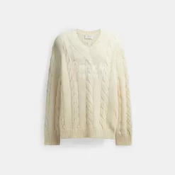 Coach Signature Sweater In Recycled Wool Tops Men White