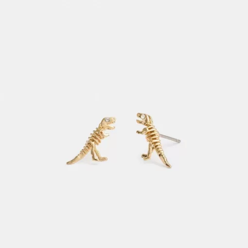 Coach Skeletal Rexy Stud Earrings Jewelry Women Gold