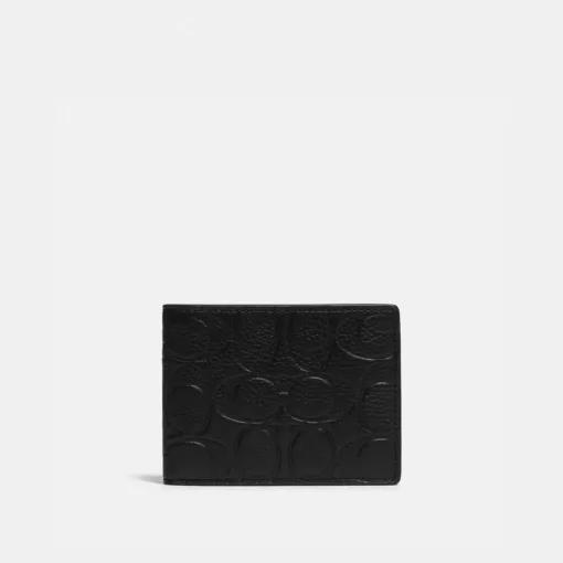 Coach Slim Billfold Wallet In Signature Leather Wallets Men Black