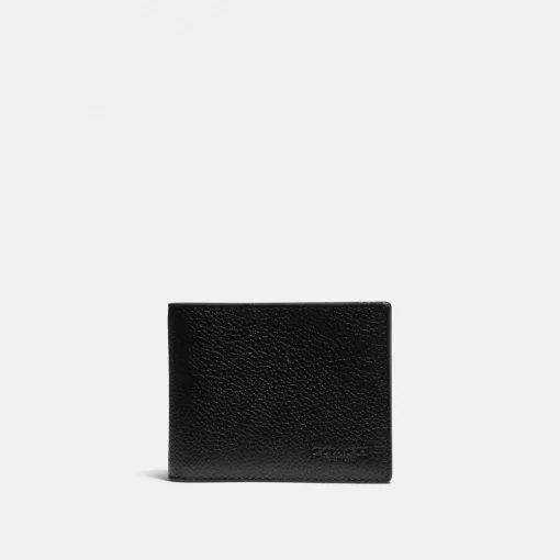 Coach Slim Billfold Wallet With Signature Canvas Detail Wallets Men Black Khaki