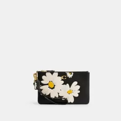 Coach Small Wristlet With Floral Print Watches Women Black Multicolor