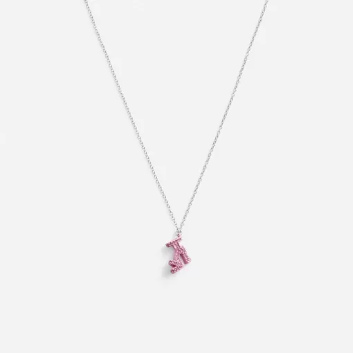 Coach Stiletto Pendant Necklace Jewelry Women Silver Pink