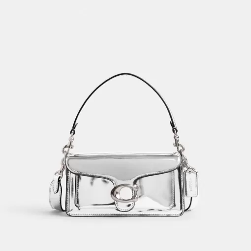 Coach Tabby Shoulder Bag 20 In Metallic Shoulder Bag Women Metal Silver Silver