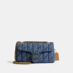 Coach Tabby Shoulder Bag 26 With Quilting Shoulder Bag Women Blue Indigo