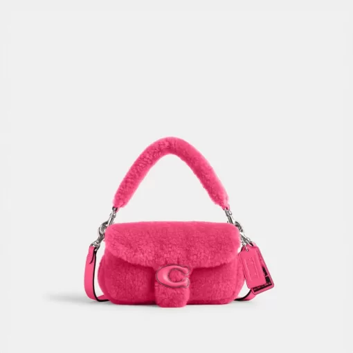 Coach The Lil Nas X Drop Tabby Shoulder Bag 18 In Shearling Shoulder Bag Women Silver Light Fuchsia