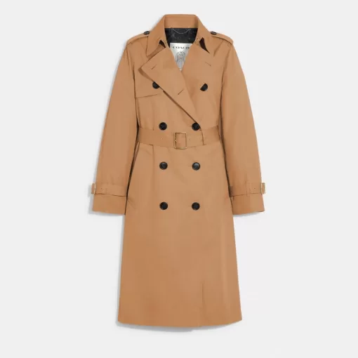 Coach Trench Coat Jackets Women Khaki