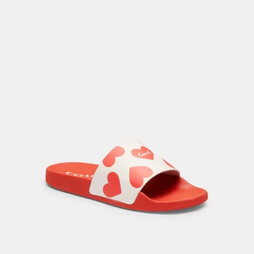 Coach Udele Sport Slide With Valentine’s Print Sandals Women Red