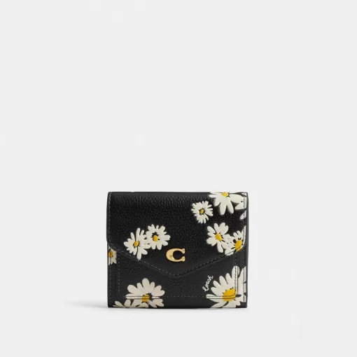 Coach Wyn Small Wallet With Floral Print Small Wallet Women Black Multicolored